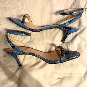 💙✨JCREW Blue Snakeskin + Rhinestone Heels💙✨